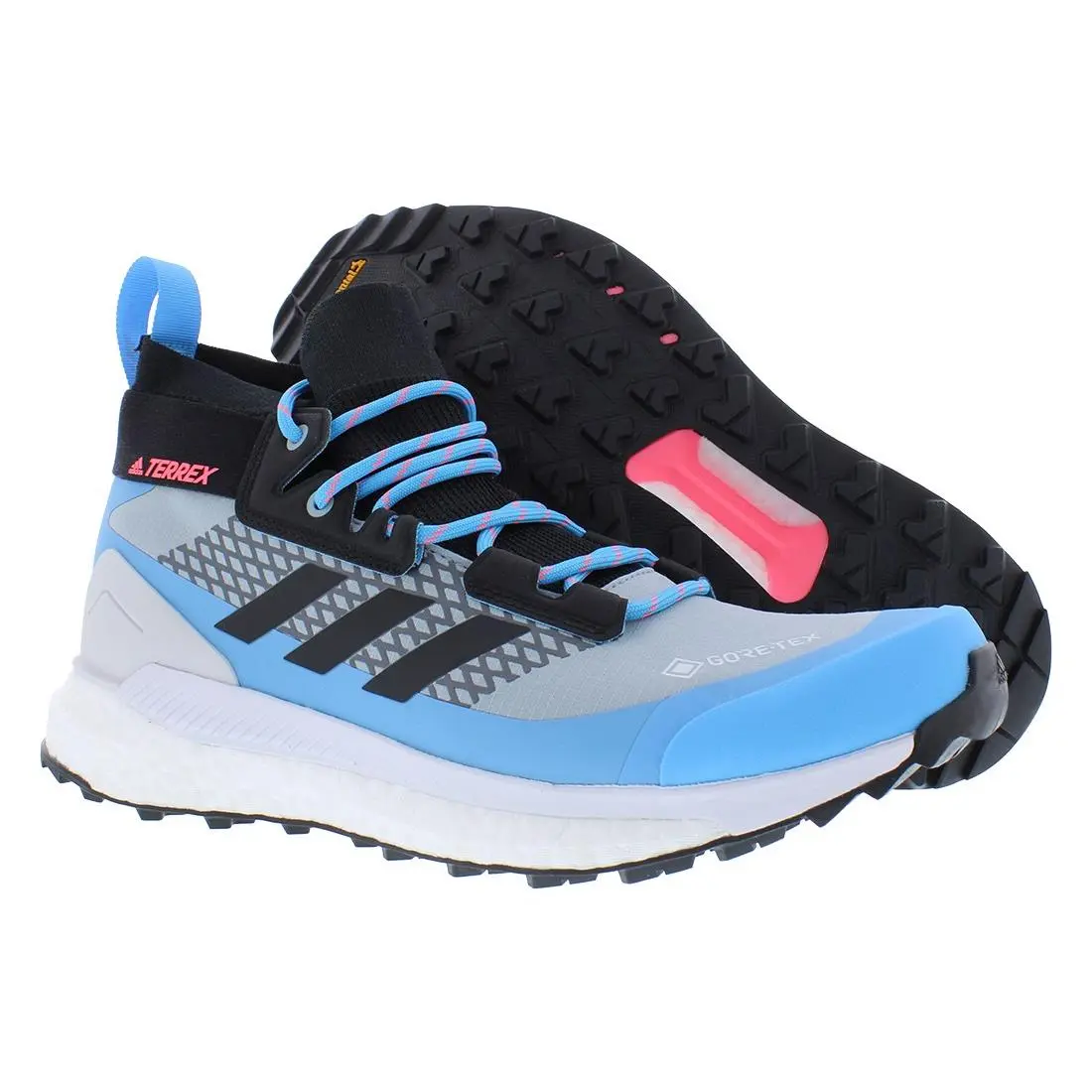 Adidas Terrex Free Hiker Gtx Womens Shoes - Magic Grey/Core Black/Sky Rush, Main: Blue