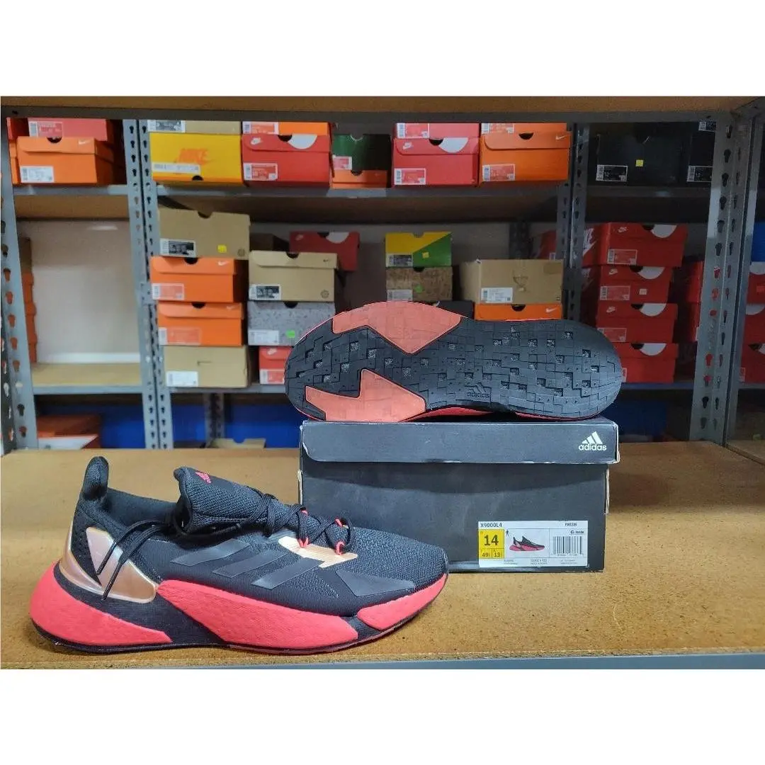 Adidas X9000L4 Men Shoes Boost Running Black Pink FW8389 Size 14