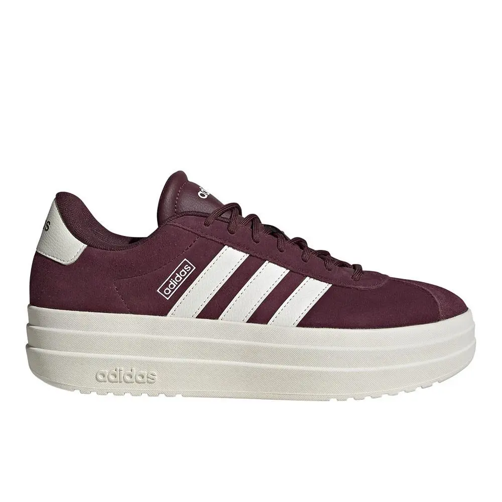 Adidas Vl Court Bold Lace Up Womens Red Sneakers Casual Shoes IH0366