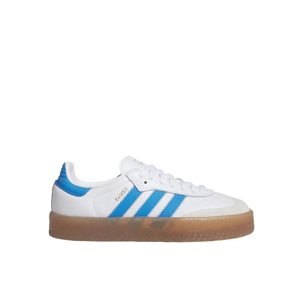 Adidas Sambae Lace Up Youth Girls White Sneakers Casual Shoes JQ1236