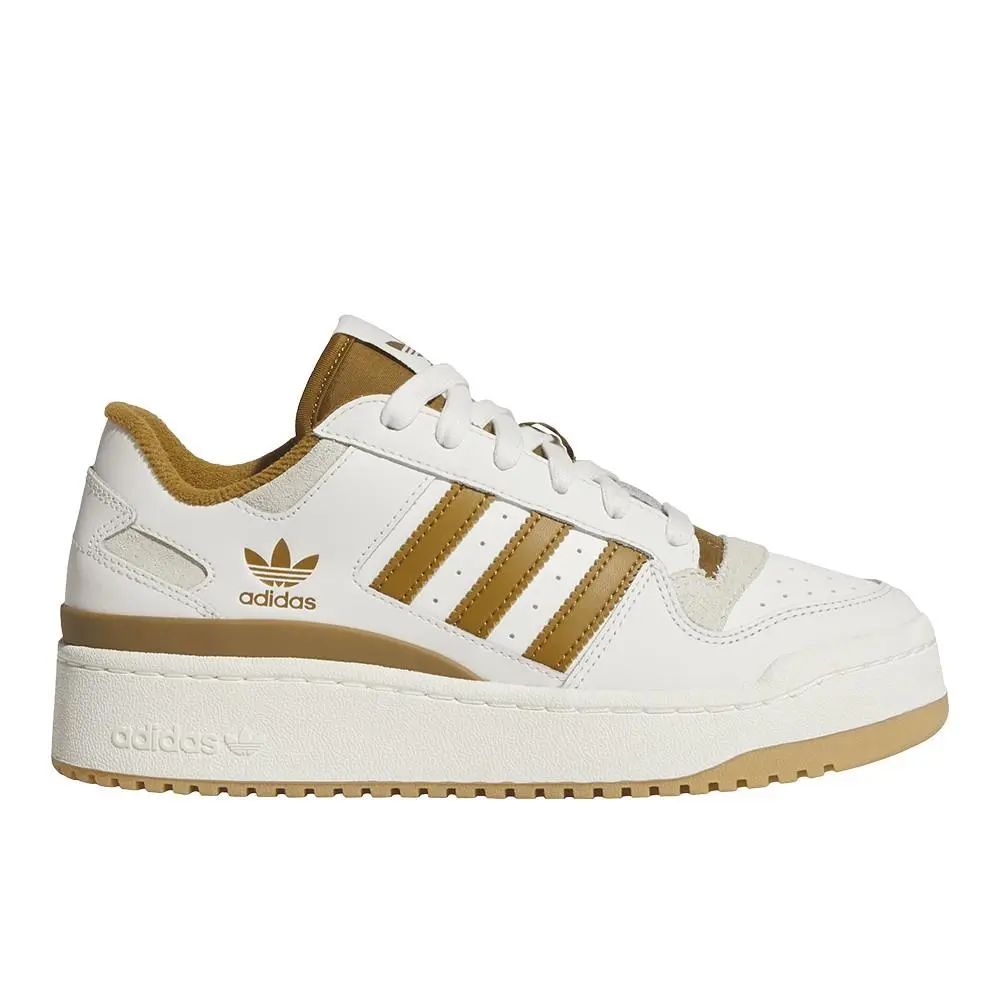 Adidas Forum Bold Stripes Lace Up Womens Brown White Sneakers Casual Shoes JR0