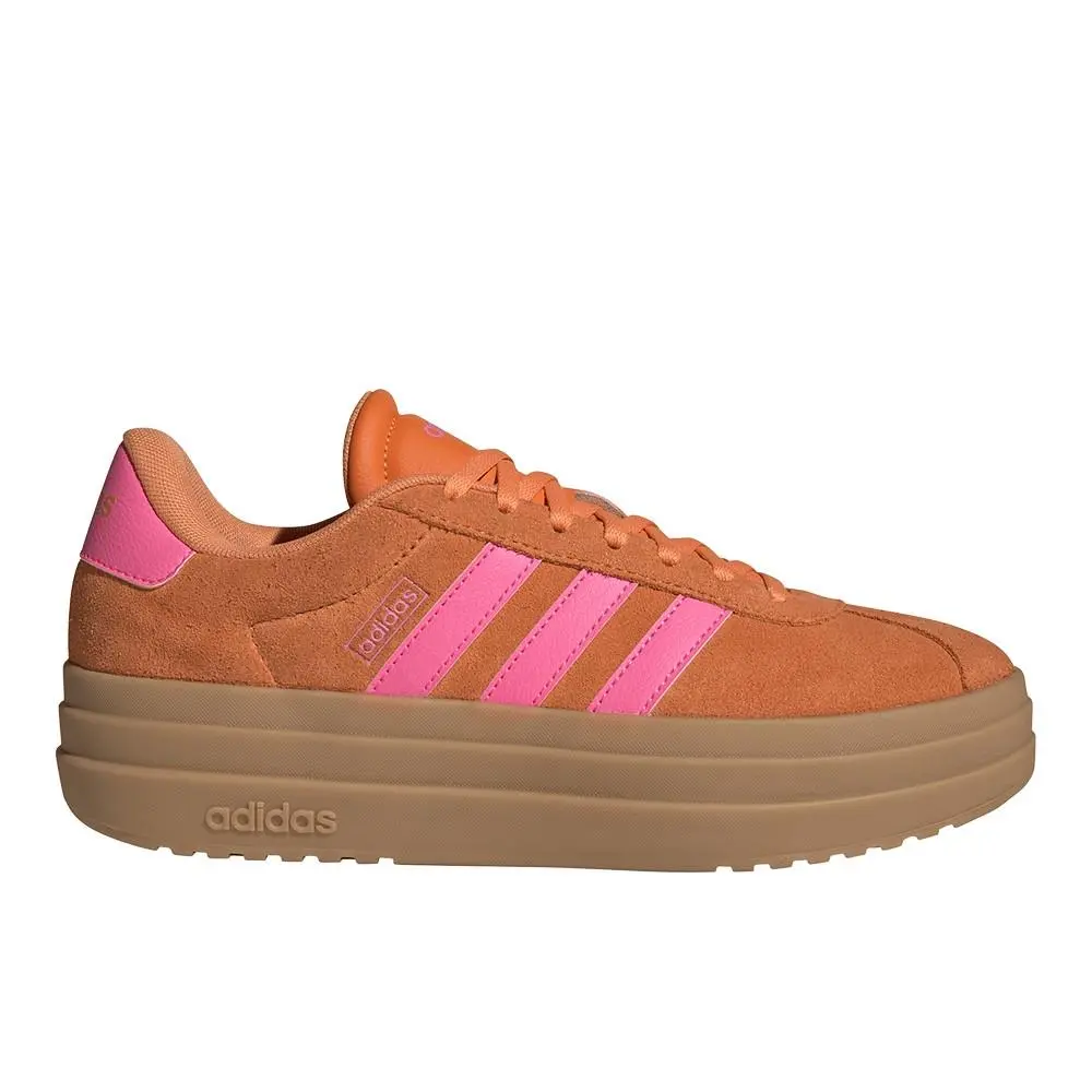 Adidas Vl Court Bold Lace Up Womens Orange Sneakers Casual Shoes IH9159
