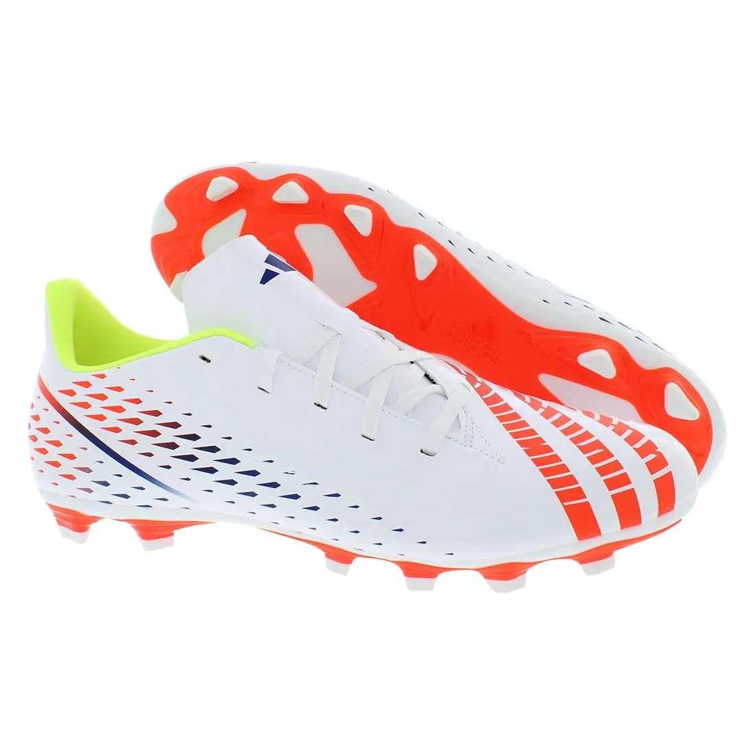Adidas Predator Edge.4 Flexible Ground Unisex Shoes - Cloud White/Solar Yellow/Power Blue, Main: White