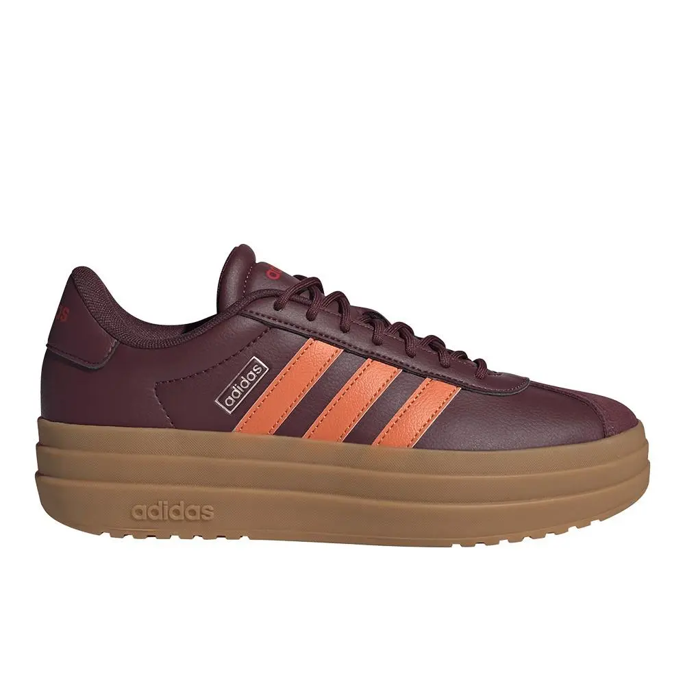 Adidas Vl Court Bold Lace Up Womens Red Sneakers Casual Shoes IH9144