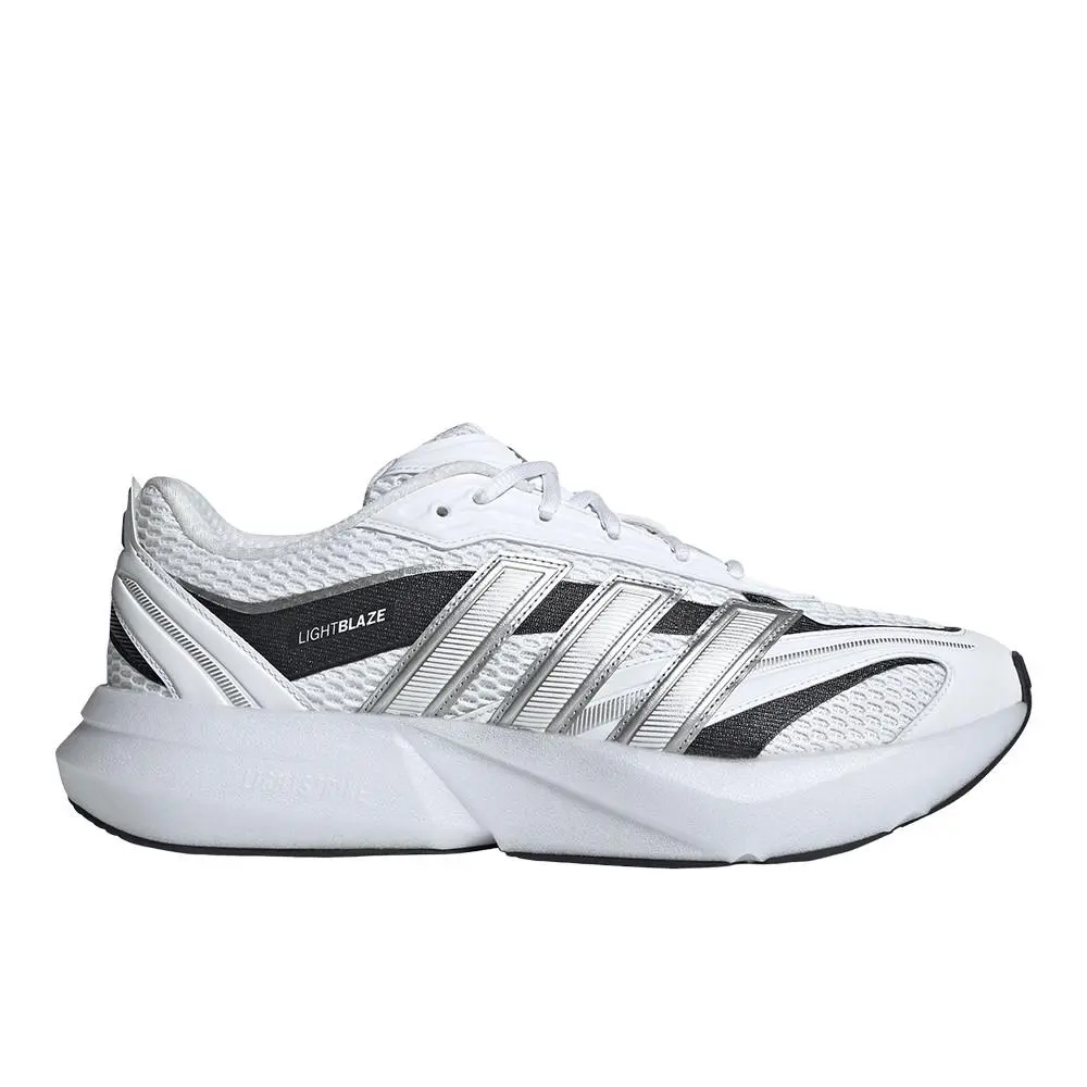 Adidas Lightblaze Glow Lace Up Mens Silver White Sneakers Casual Shoes JP6288