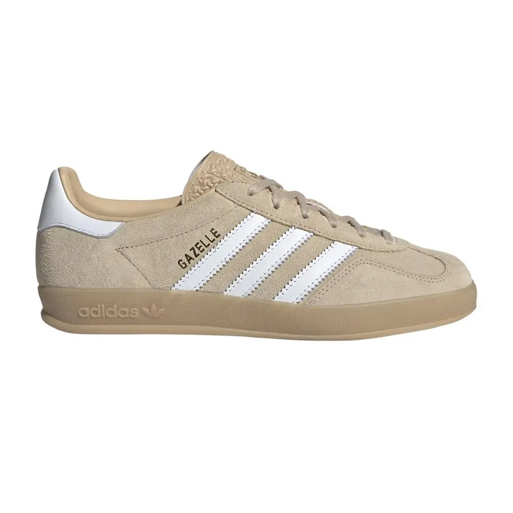 Adidas Gazelle Indoor Lace Up Womens Beige Sneakers Casual Shoes IH5482