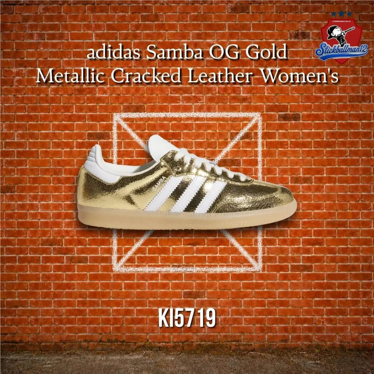 Adidas Samba OG Gold Metallic Cracked Leather Women`s KI5719