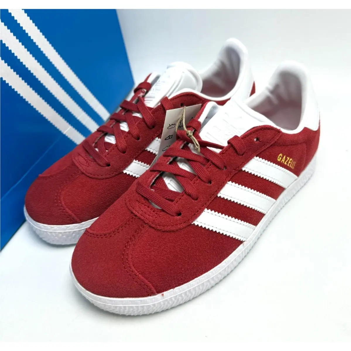 Adidas Gazelle Better Scarlet Cloud White Gold Metallic PS IF9809 Kids sz 2.5