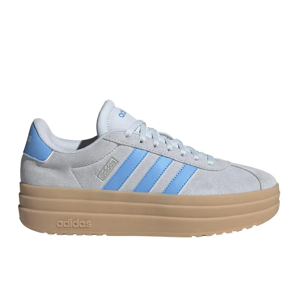 Adidas Vl Court Bold Lace Up Womens Blue Grey Sneakers Casual Shoes IH2310