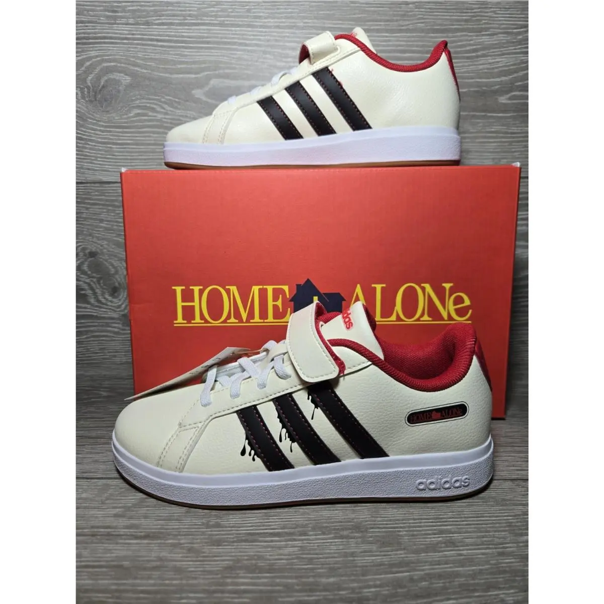 Adidas X Home Alone Grand Court Kids Shoes Rare JR5622
