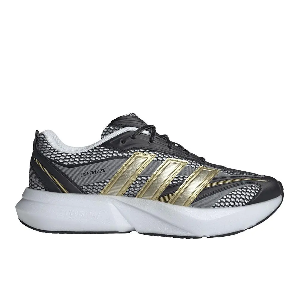 Adidas Lightblaze Glow Lace Up Mens Black Sneakers Casual Shoes JP6320