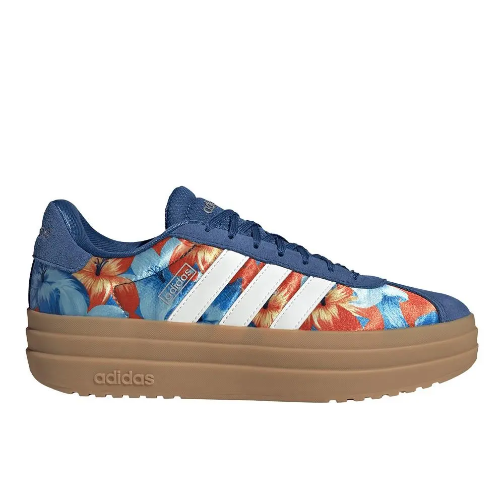 Adidas Vl Court Bold Lace Up Womens Blue Sneakers Casual Shoes KI3353
