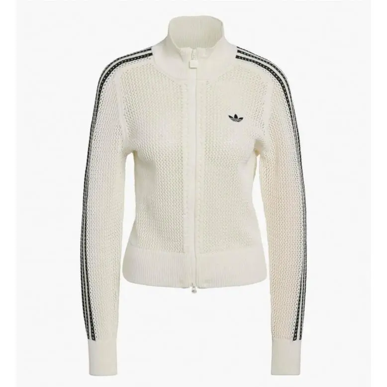 Adidas Originals Crochet Fire Bird Track Top Knit Retro White Jacket Women Size