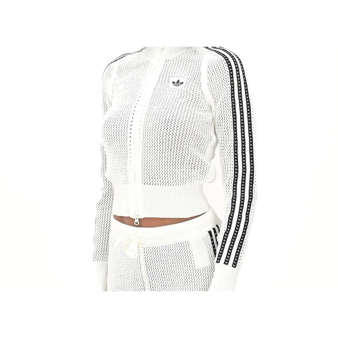 Adidas clothing - adidas KNITTED CROCHET FIREBIRD TRACK TOP - KC6496 - White, Manufacturer: Off White 1