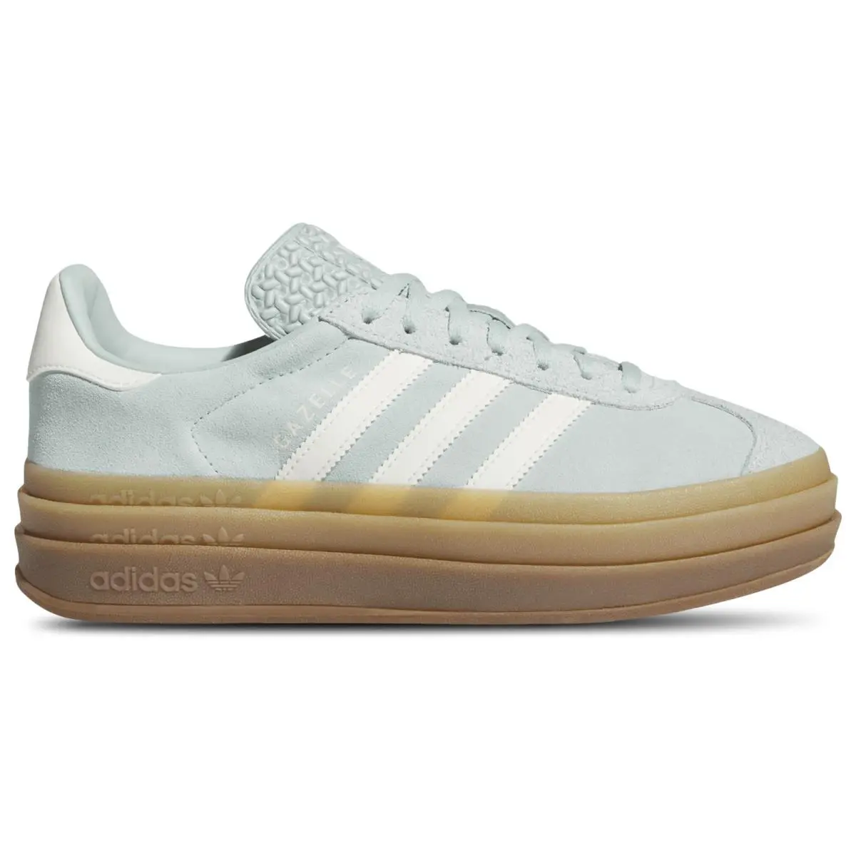 JS3902 Womens Adidas Gazelle Bold `ash Green` - Ashgrn/Owhite/Gum2