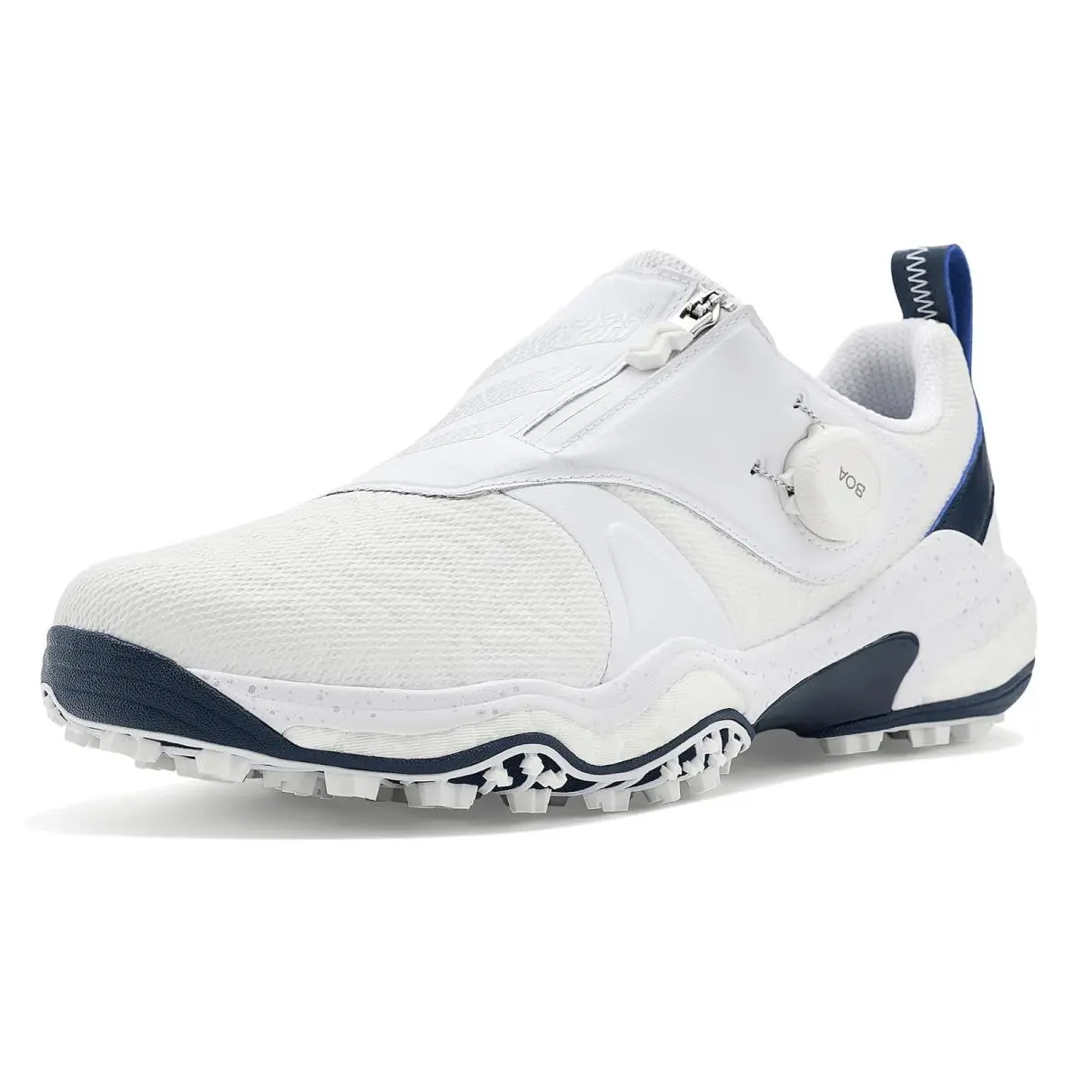 Man`s Shoes Adidas Golf Codechaos Boa 25 Spikeless Golf Shoes - Footwear White/Silver Metallic/Collegiate Navy