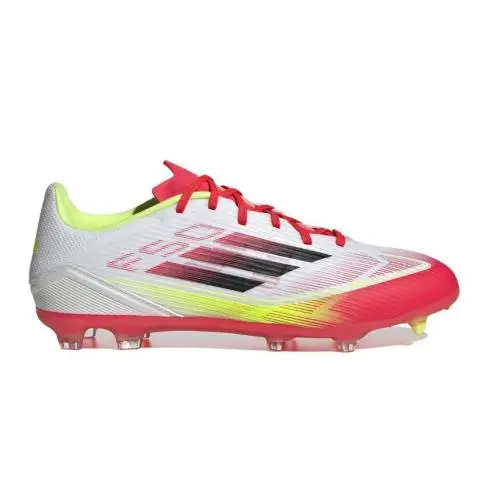 Adidas F50 League FG - Unisex Soccer Cleats White Black Yellow Red IE1289