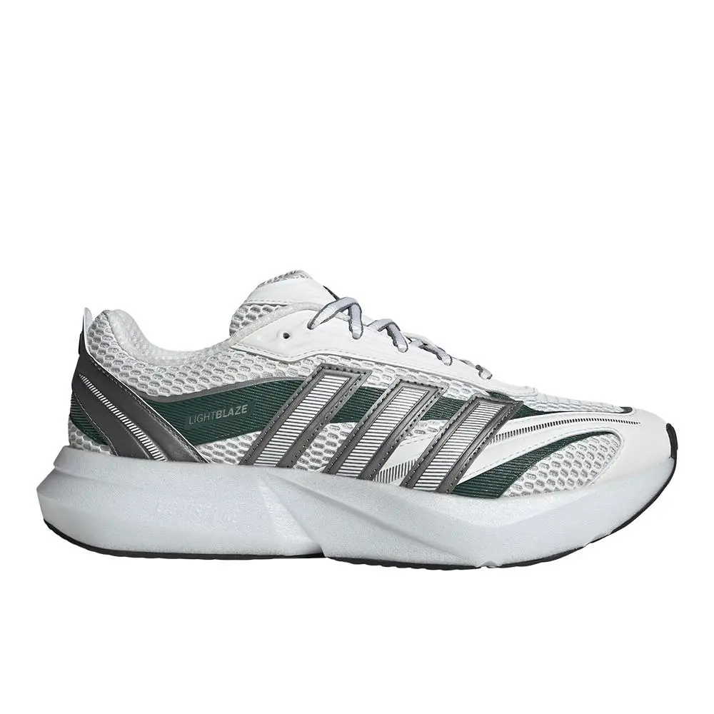 Adidas Lightblaze Glow Lace Up Mens Silver White Sneakers Casual Shoes JQ7182