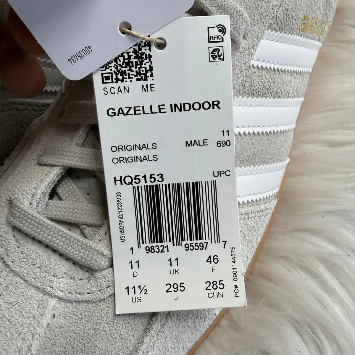 Adidas shoes - Gazelle Indoor Chalk Pearl White - HQ5153 - White 8
