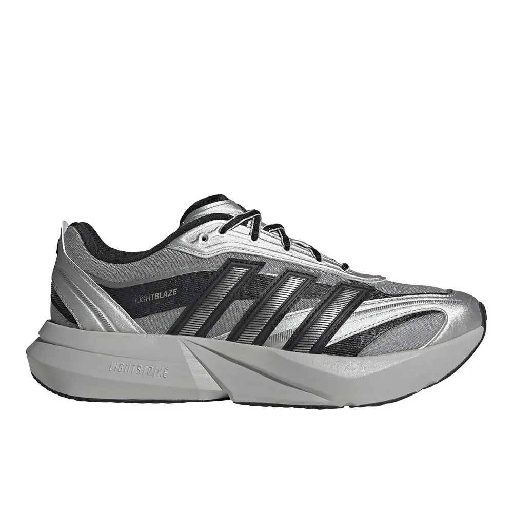 Adidas Lightblaze Glow Lace Up Mens Silver Sneakers Casual Shoes HQ7451