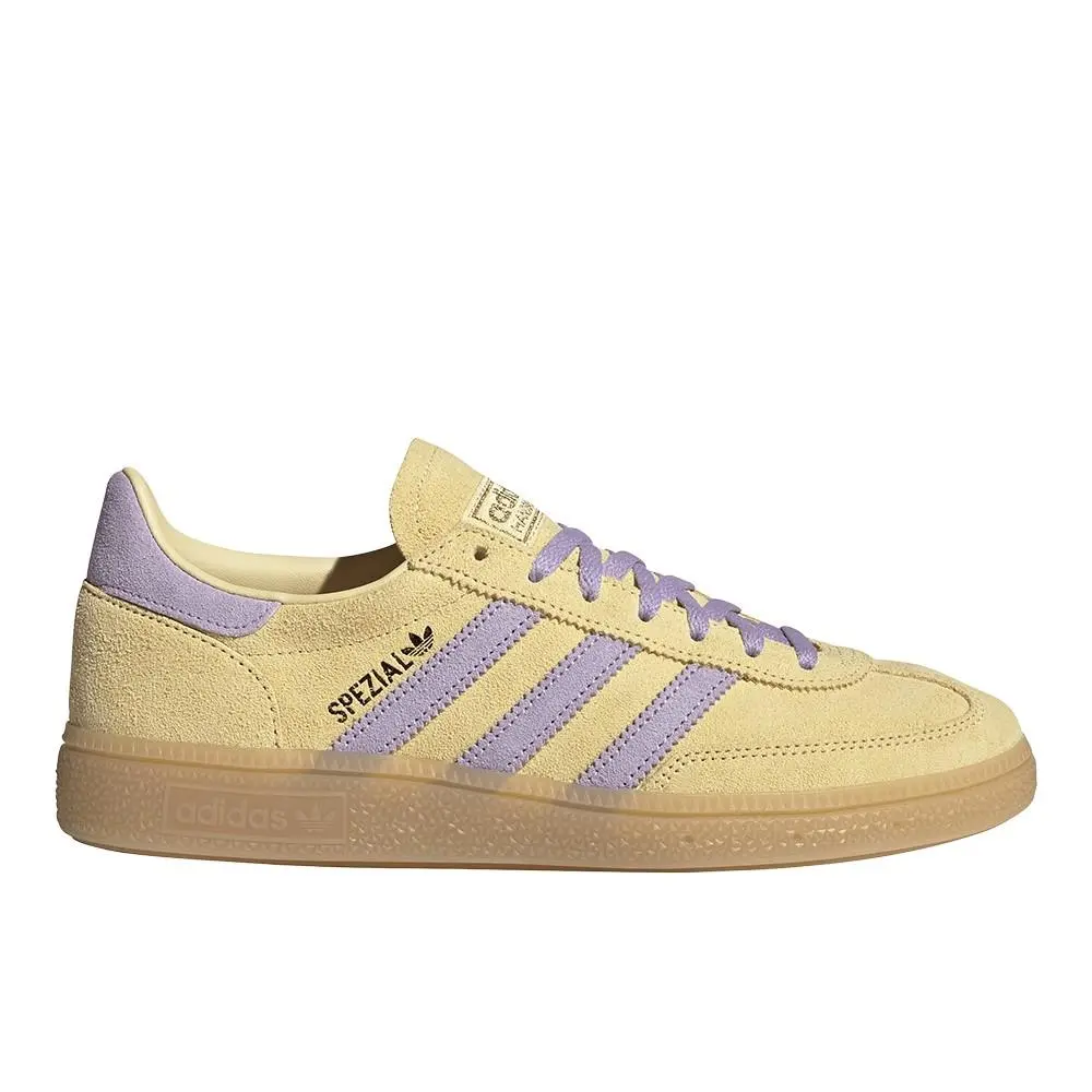 Adidas Handball Spezial Lace Up Womens Yellow Sneakers Casual Shoes JR3617