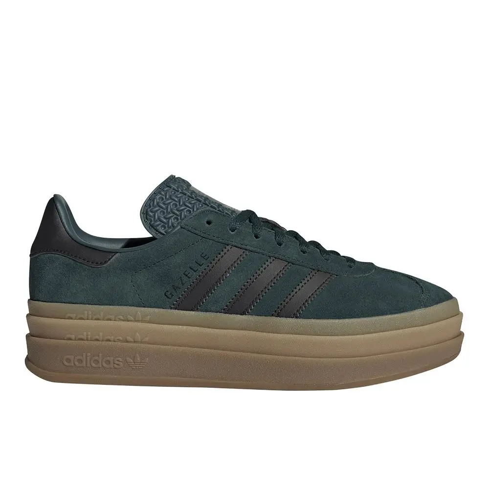 Adidas Gazelle Bold Lace Up Womens Green Sneakers Casual Shoes JQ3583