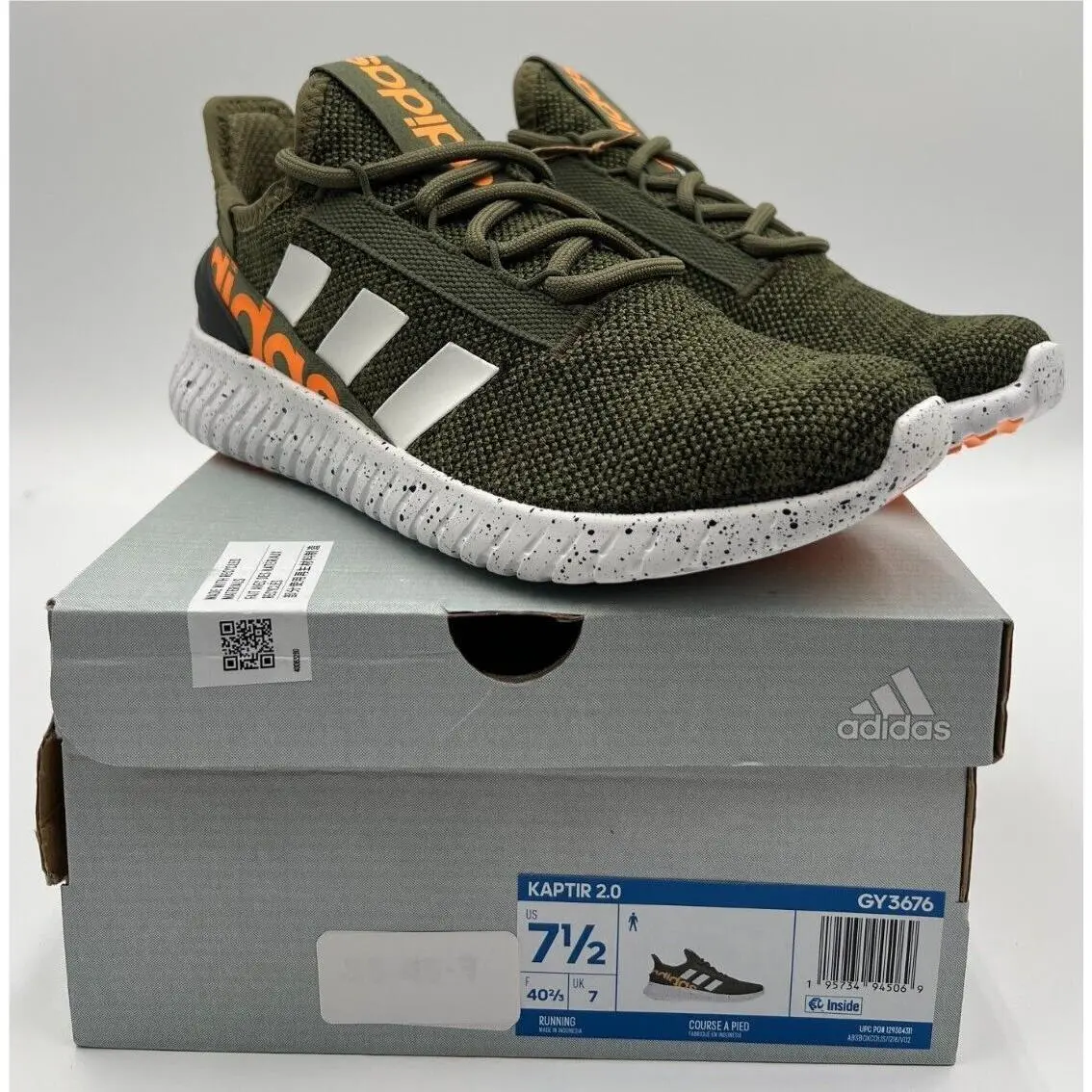 Adidas Kaptir 2.0 Focus Olive/white/black Men`s Running Athletic Shoes