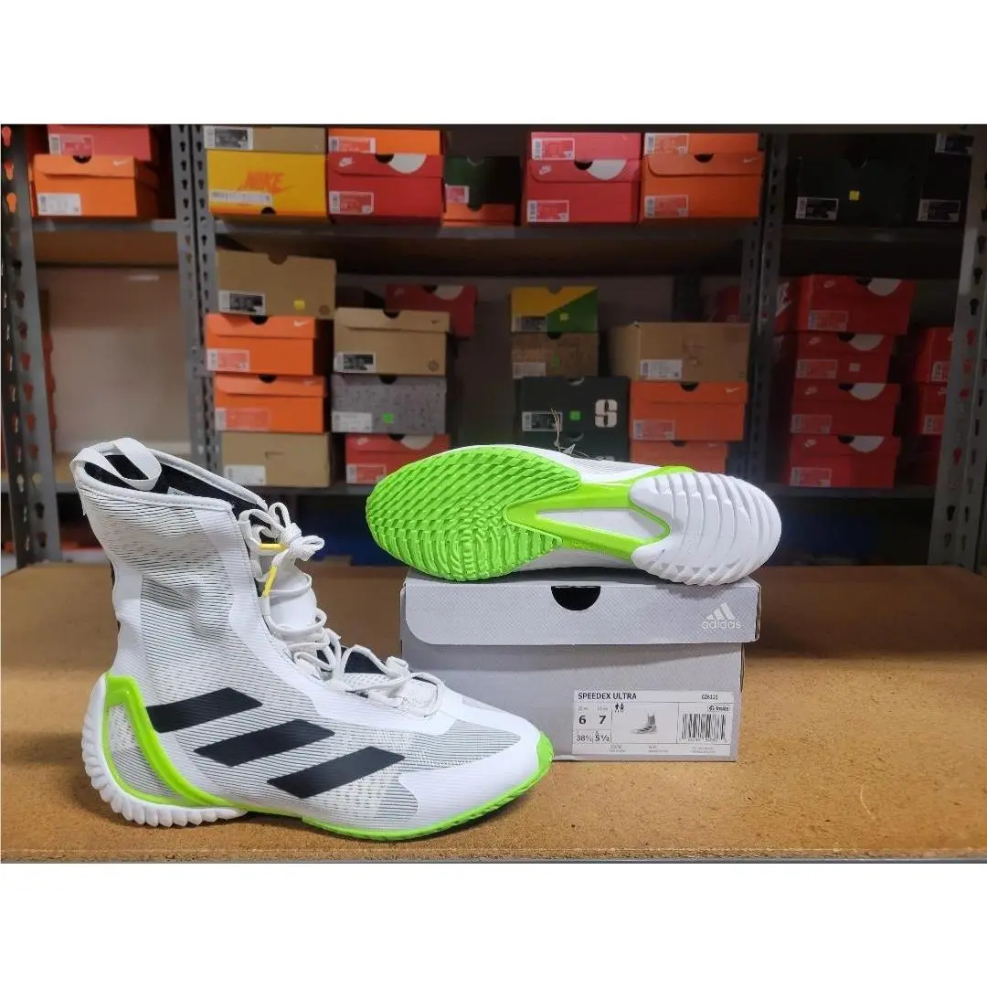 Adidas Speedex Ultra Men Boxing Shoes White Solar Green GZ6123 Size 6