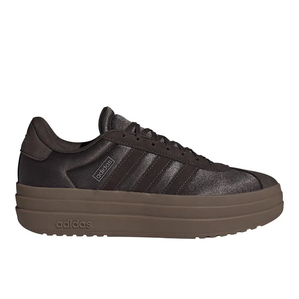 Adidas Vl Court Bold Lace Up Womens Brown Sneakers Casual Shoes IH4251