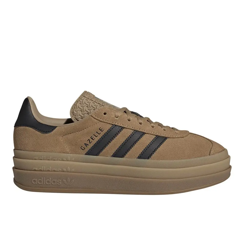 Adidas Gazelle Bold Lace Up Womens Brown Sneakers Casual Shoes JQ3582