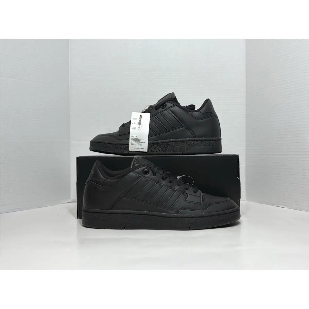 Adidas Mens Rapid Court Low Shoes JS2224 Lace Up Sneakers Black Men’s Sizes