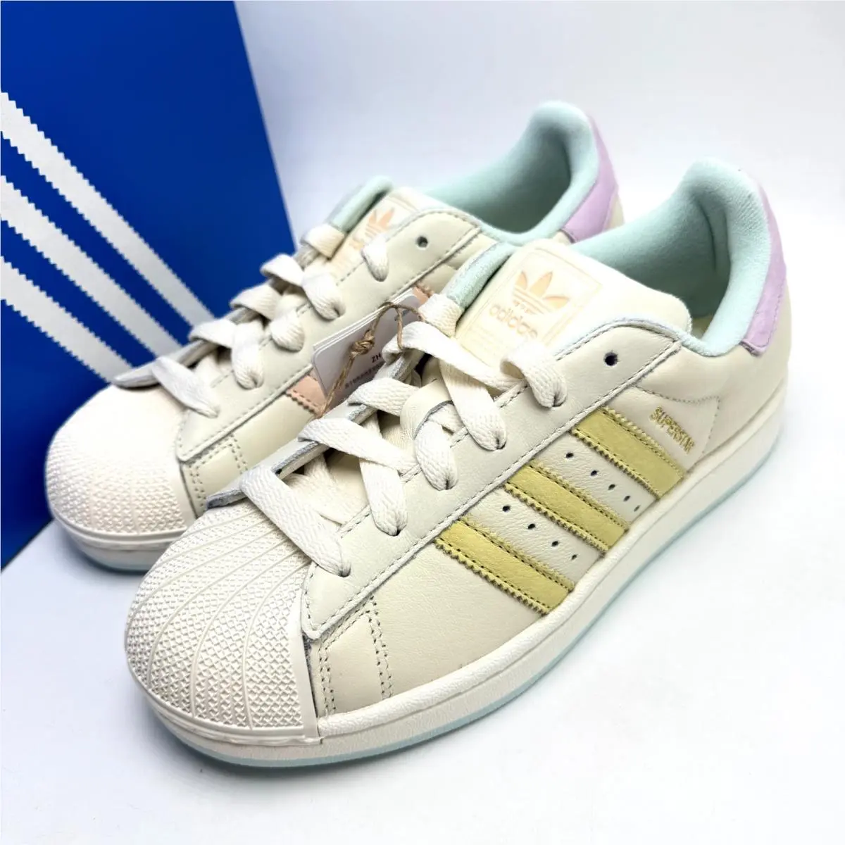 Adidas Superstar II Off White Yellow Halo Mint KJ0445 Men`s sz 5-7