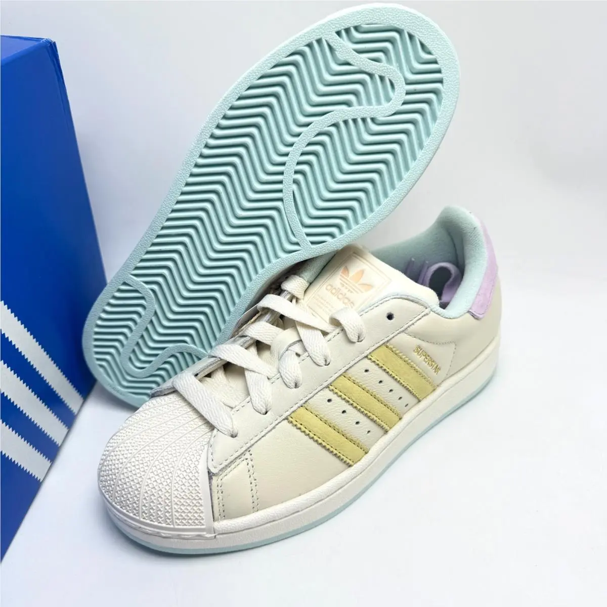 Adidas shoes - adidas Superstar - Superstar - KJ0445 - Off White/Powder Yellow/Halo Mint 6