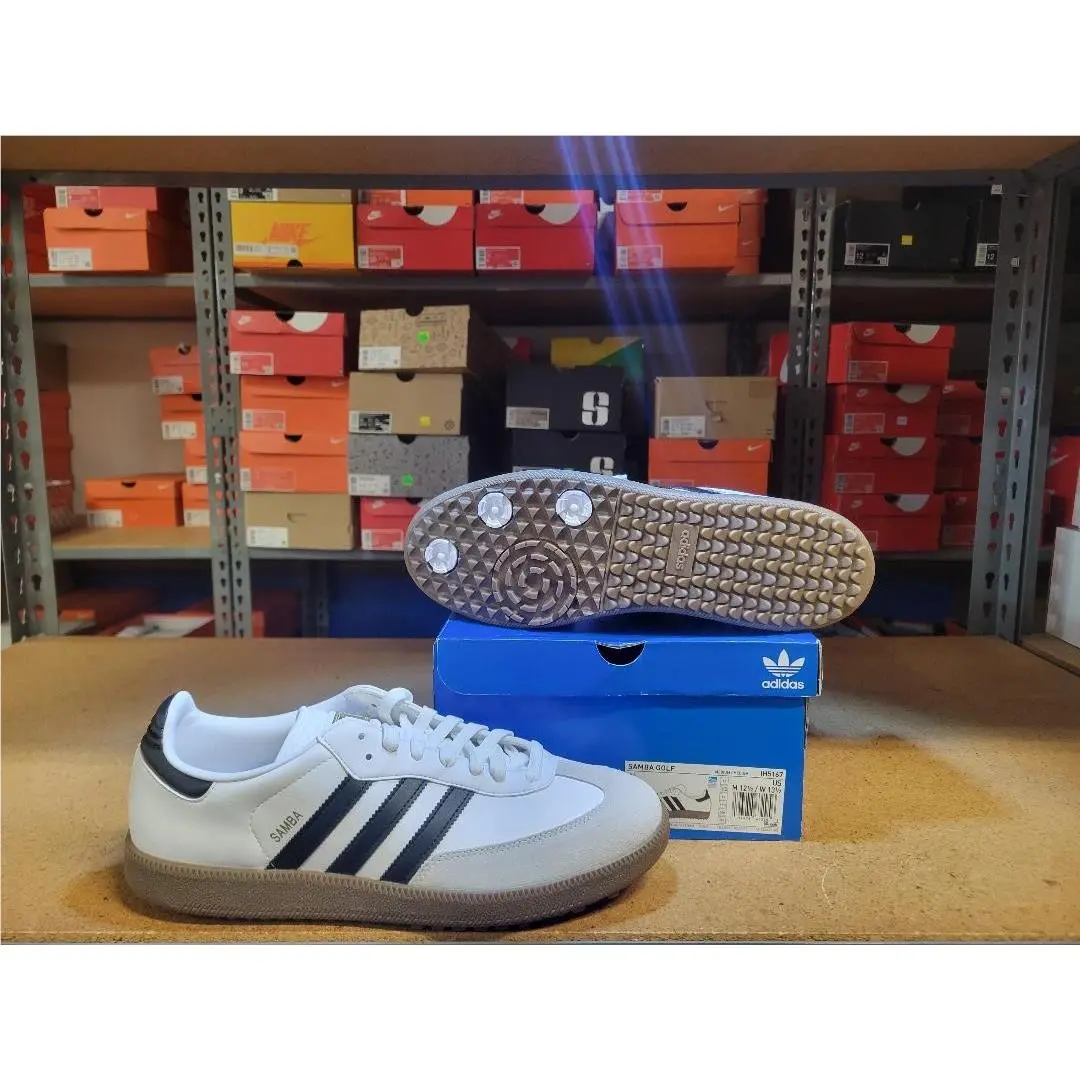 Adidas Samba Golf Men Shoes White Black Gum Gold IH5167 Size 12.5