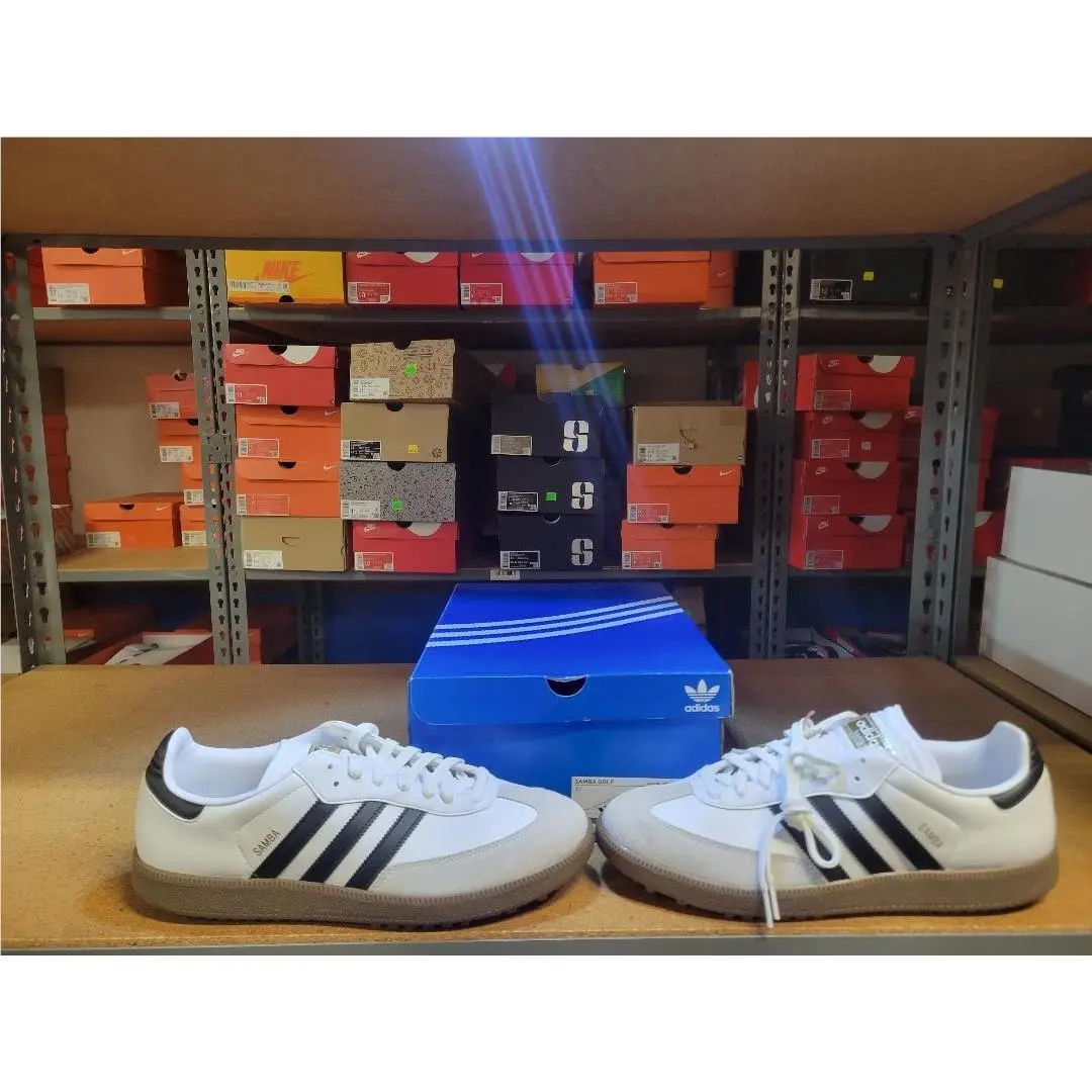 Adidas shoes - Adidas Samba Spikeless Golf Men Shoes - IH5167 - White Black Gum Gold 0