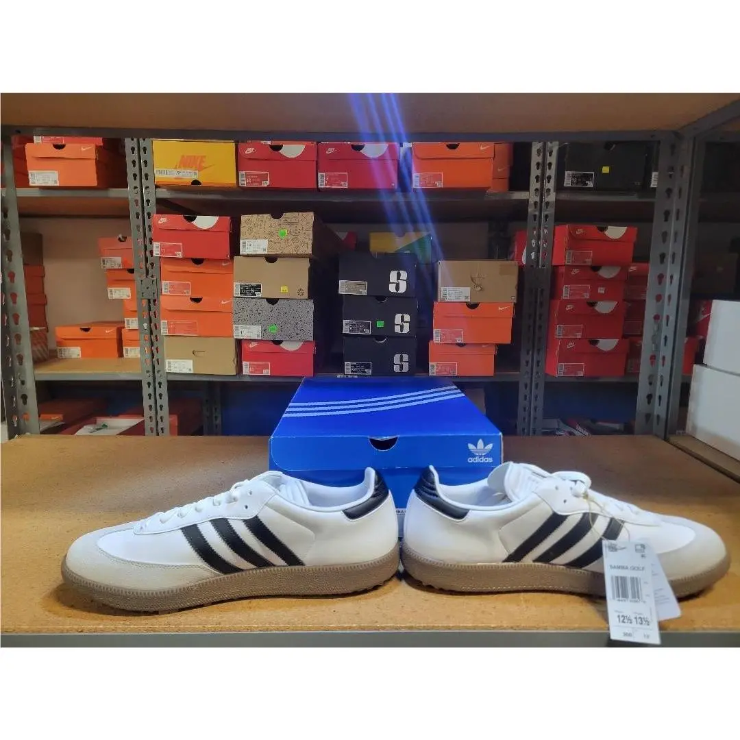 Adidas shoes - Adidas Samba Spikeless Golf Men Shoes - IH5167 - White Black Gum Gold 7