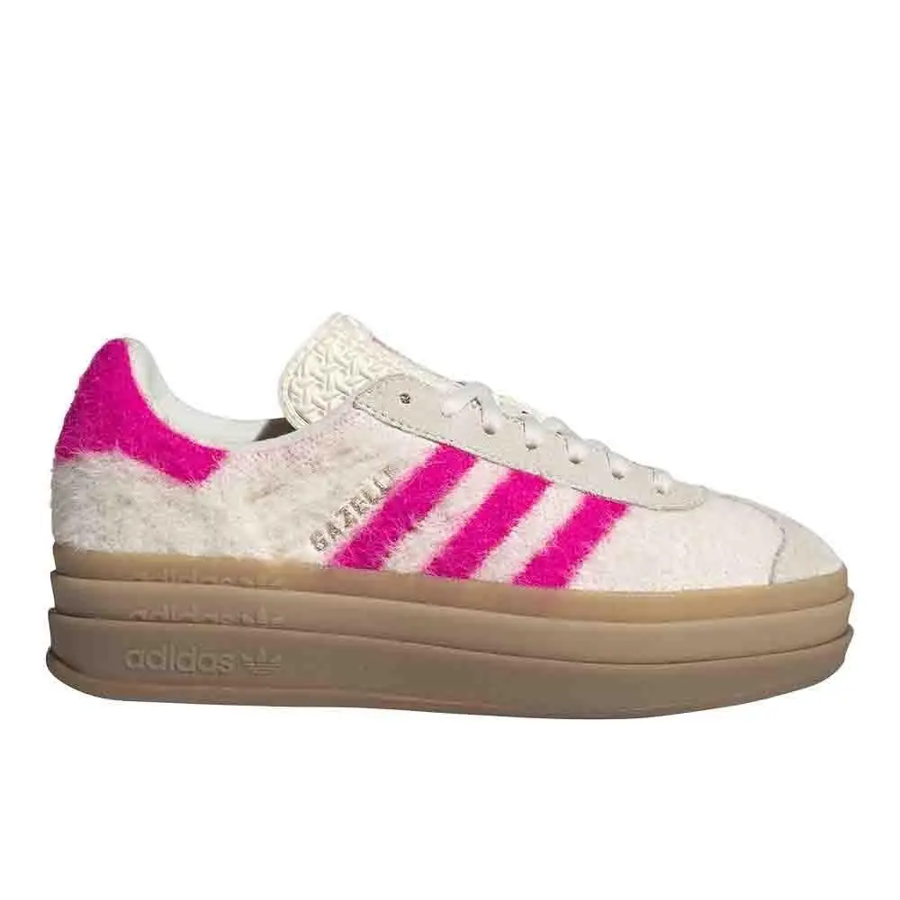 Adidas Gazelle Bold Lace Up Womens White Sneakers Casual Shoes JS3908