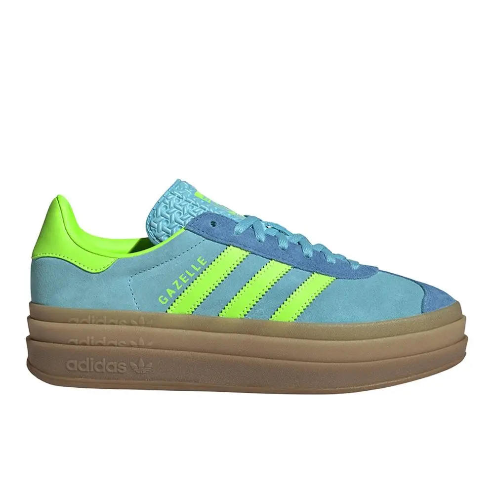Adidas Gazelle Bold Lace Up Female Blue Sneakers Casual Shoes JS3896