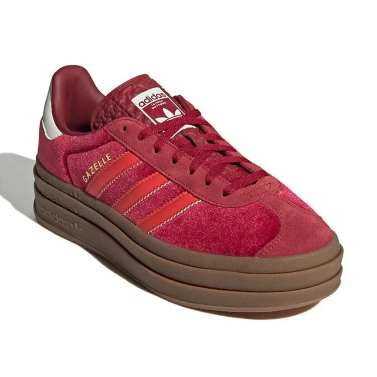 Adidas Gazelle Bold IG4388 Sneakers Women`s 7 Red Velvet Lifestyle Shoes RHS8583