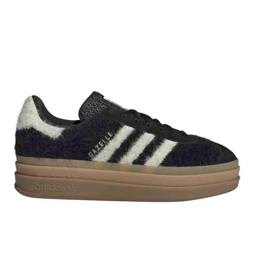 Adidas Gazelle Bold Lace Up Womens Black Sneakers Casual Shoes JS3907