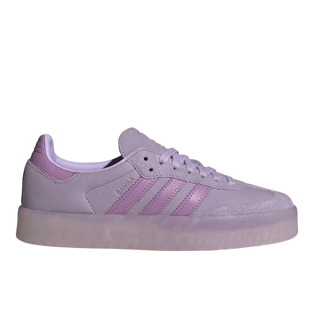 Adidas Sambae Lace Up Womens Purple Sneakers Casual Shoes JS3955