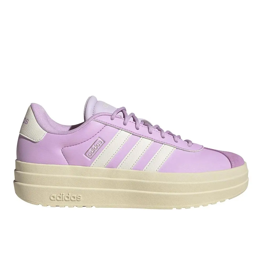 Adidas Vl Court Bold Lace Up Womens Pink Sneakers Casual Shoes JI1791