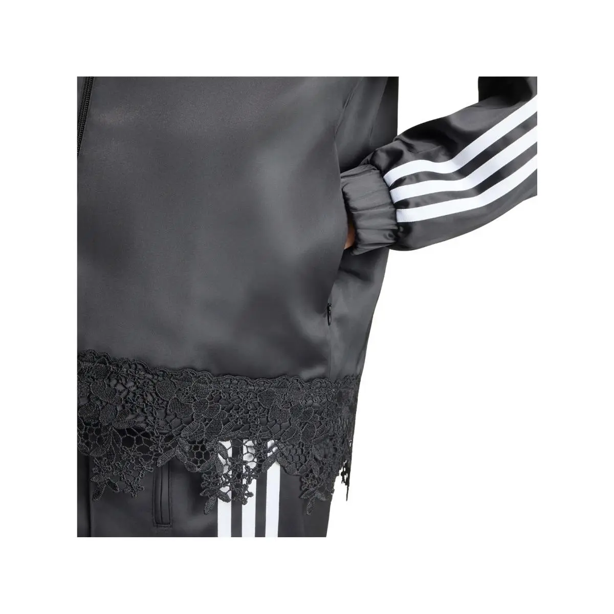 Adidas clothing - adidas Originals Firebird Satin Lace Loose Track Top - LF2670 - Black 0