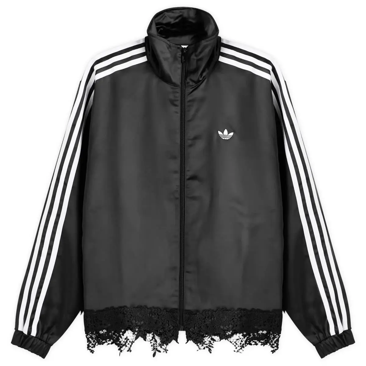 Adidas clothing - adidas Originals Firebird Satin Lace Loose Track Top - LF2670 - Black 3