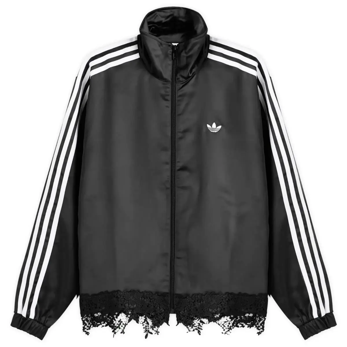 Adidas clothing - adidas Originals Firebird Satin Lace Loose Track Top - LF2670 - Black 6
