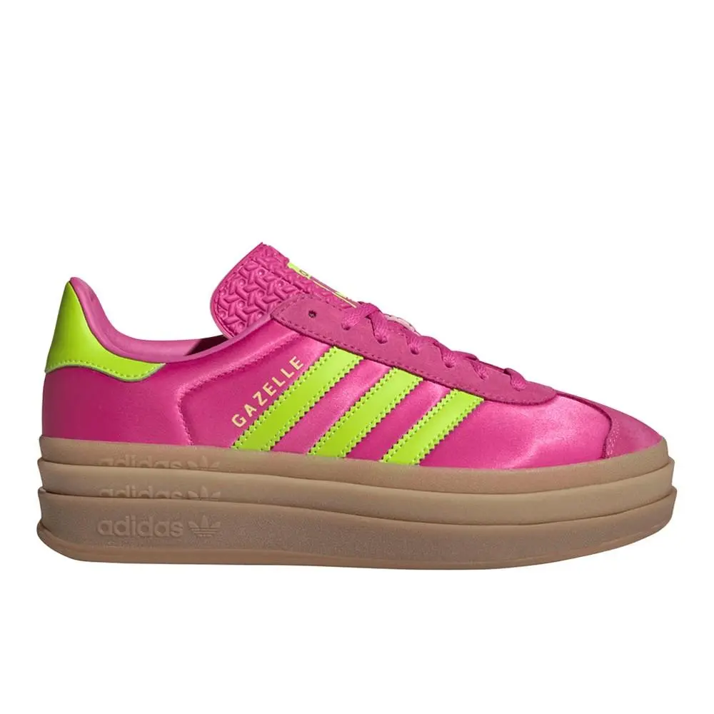Adidas Gazelle Bold Lace Up Womens Pink Sneakers Casual Shoes JI2705