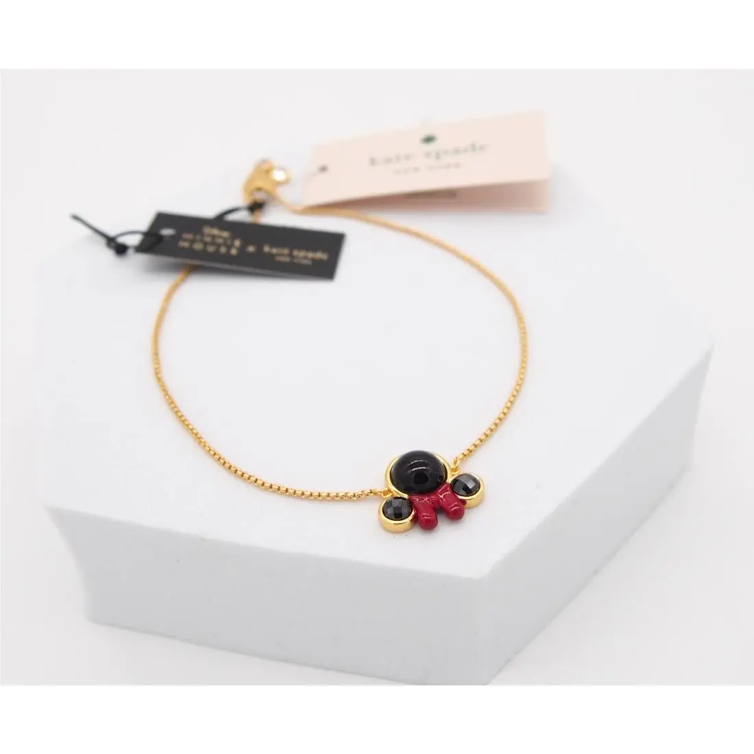 Disney x  New York Minnie Mouse Gold Chain Slider Bracelet by Kate Spade