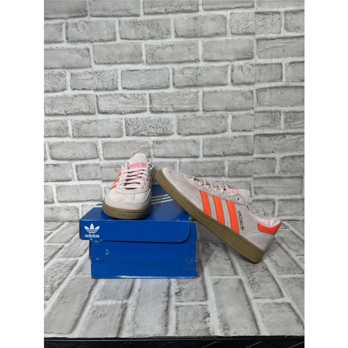 Wmns Handball Spezial Pink Solar Orange Gum JS0250 Women`s Size 8 by Adidas