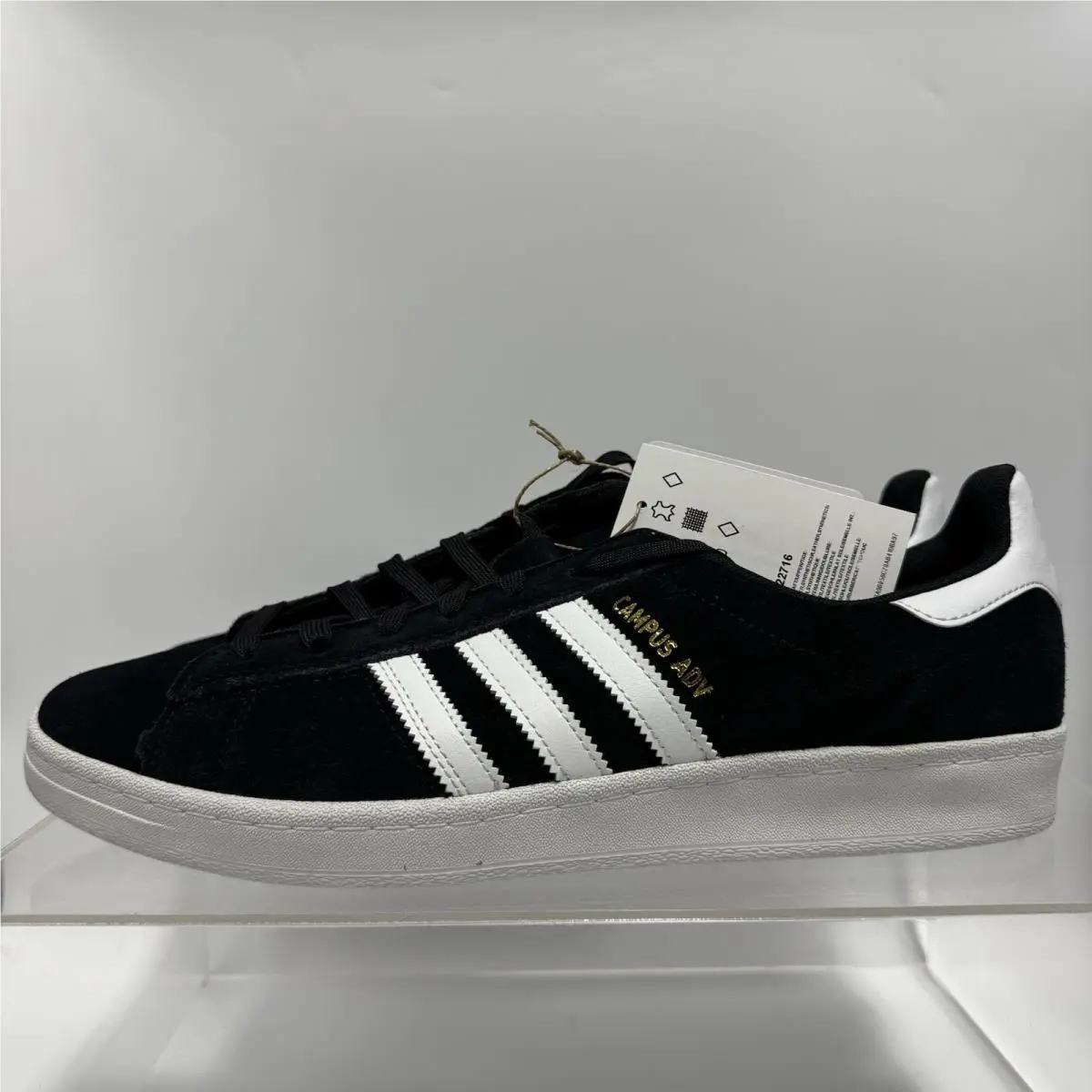 Campus Adv Skateboarding Shoe Black White B22716 Men Size 11.5 by Adidas