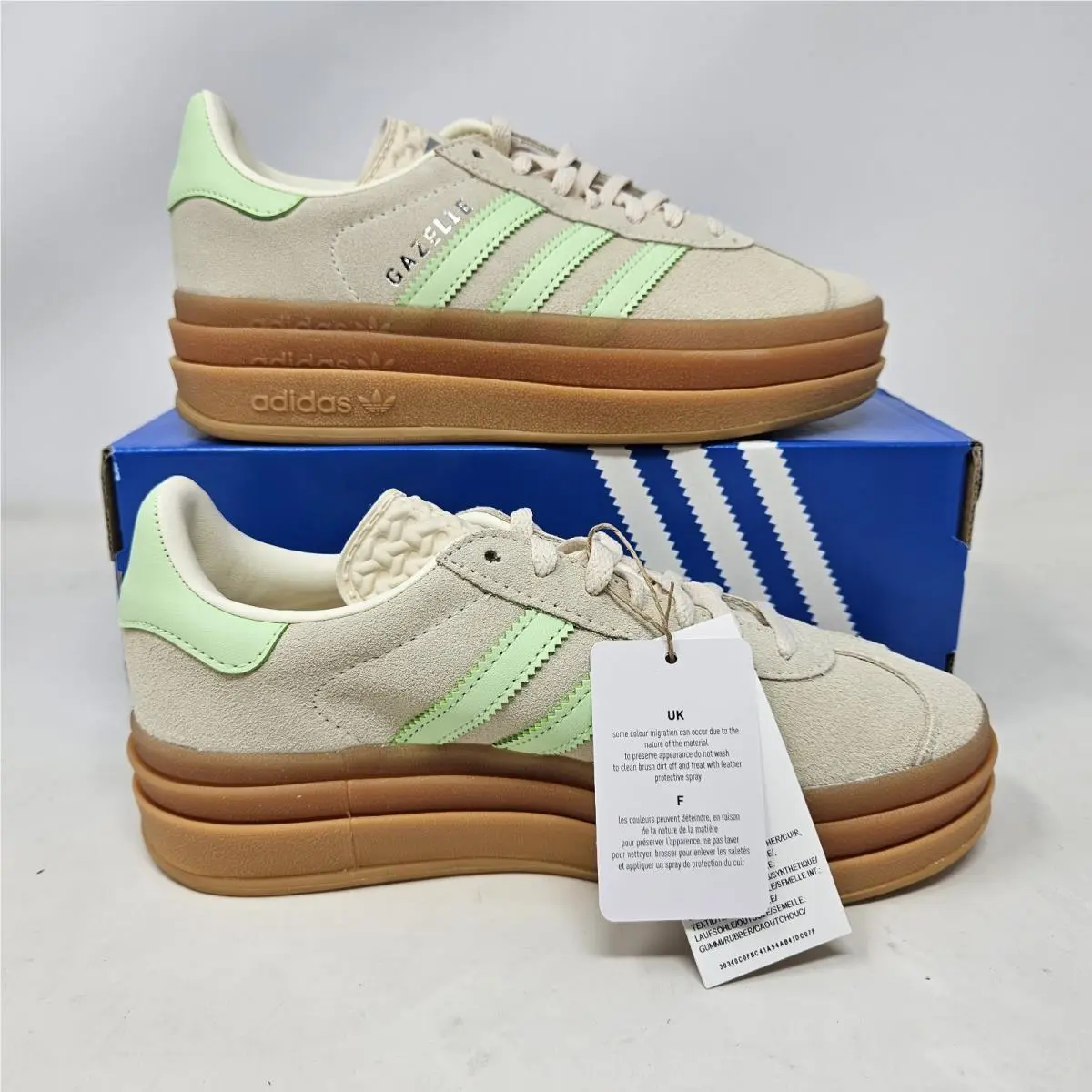 Adidas shoes - adidas Gazelle Bold J - Gazelle Bold - JQ7410 - Wonder White - Spark Green 0
